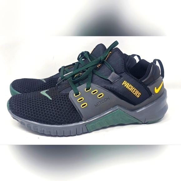 Nike Other - Men's Green Bay Packers Nike Black Free Metcon 2 Shoes  Size 7.5